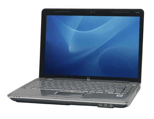 A laptop seen from the side